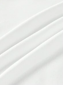 Manfinity Homme 男士标准尺码纯色前系带字母印花口袋简约休闲运动裤 - 白色 - 查看 3