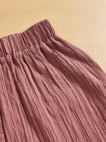 SHEIN Essnce Women's Casual Simple Striped Heart Print Long Pants Summer Spring Valentine Day New Years Women Outfit - Dusty Pink - View 4