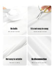 SHEIN LUNE Quần dài đi làm hàng ngày rộng rãi màu trơn xếp li cho nữ - trắng - Xem 4