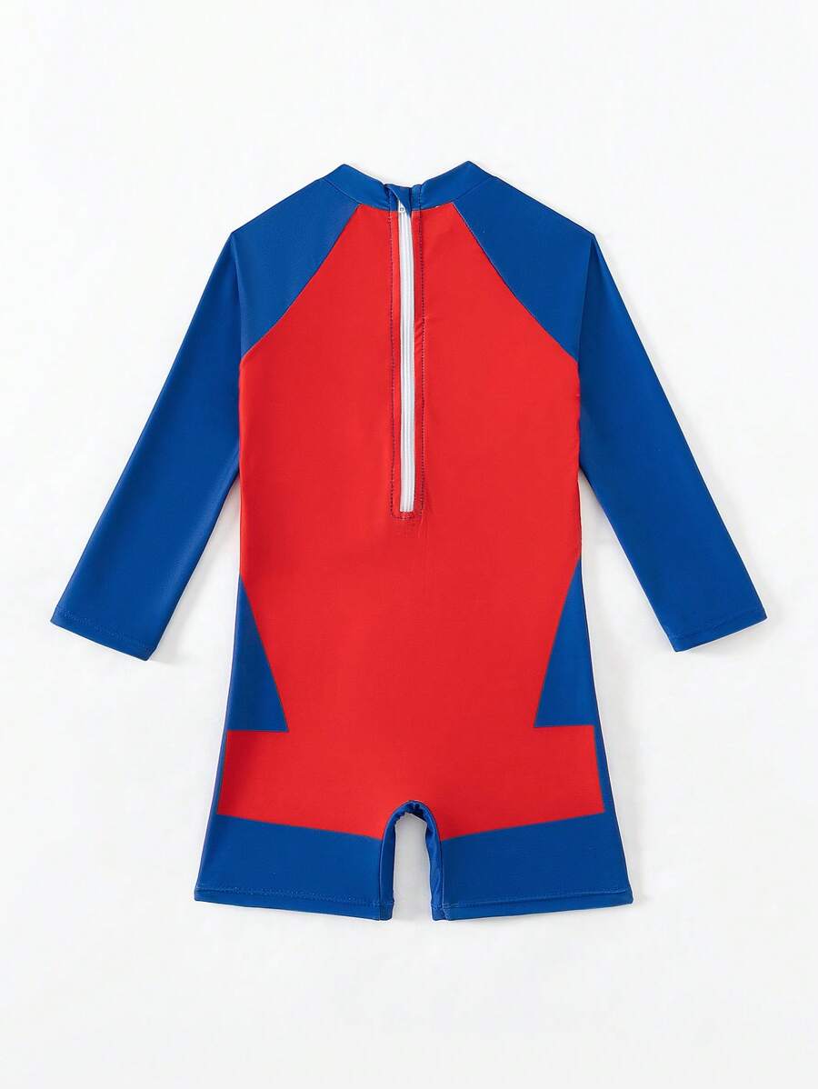 1pc Printed OnePiece Swimsuit For Young Boys, Perfect For Summer