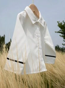 Infant Boys' Casual Fashion Cute Pony Print Versatile Long Sleeve Shirt