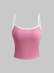 Zolique Women's Multi-Colored Short Contrasting Tank Top