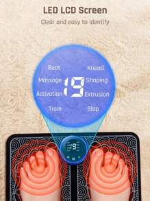 Teckwe Foot Massager,Rechargeable Electric Foot Massager Pad,Pulse Fully Automatic Foot Meridian Pressing Device Perfect Gift For Home,Office,And Holidays