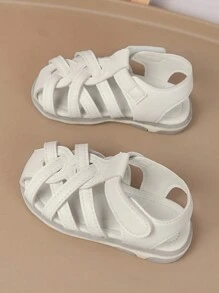 1pair Comfortable White Strap Decoration Fashionable Baby Sandals
