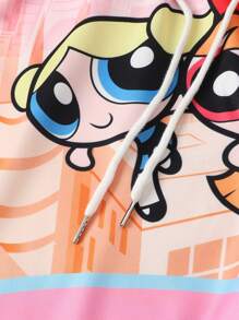 ROMWE MEN The Powerpuff Girls | ROMWE Quần short in họa tiết Blossom, Bubbles, Buttercup cho nam - Hồng - Xem 6