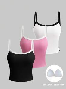 Zolique Women's Multi-Colored Short Contrasting Tank Top