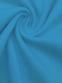 Inoviana Plus Size Round Neck Floral Print Bodycon Mini Dress, Summer Maxi Women Outfit - Blue - View 4