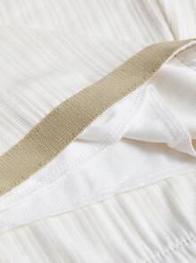 Manfinity Homme Men Contrast Trim Lace Up Front Tee & Shorts - White - View 5