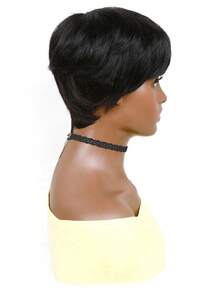 Pixie Cut Wigs Human Hair Glueless Straight Wig, Short Real Affordable Hair Replacement Wig, Cheap Daily Use Wig For Beginner Friendly Wear To Go - Natural Black - View 4