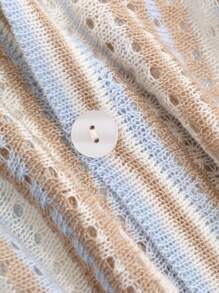 DAZY Men's Striped Print Button-Front Casual Knit Top, Summer Vacation - Multicolor - View 9