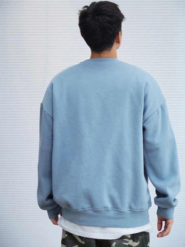 Men's Autumn Letter Graphic Pullover Sweatshirt