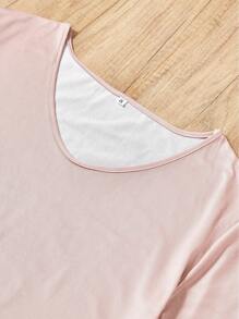 Conjunto de pijama / Pijama con estampado floral y lazo delantero - Multicolor - Ver 3