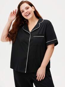 LUVLETTE Women's Plus-Size Black Soft 100% Pure Cotton Pajamas Sets For Women Lounge Sets For Women Pants With Pockets