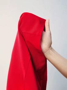 Maija Women Solid Color Ruched Collar Hollow-Out Simple Short Dress - White - View 7