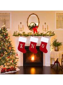 20 Inches Knit Monogram Stockings, Stockings Large Monogram Xmas English Letters Hanging Stockings Socks Double Sided Fireplace Hanging Stockings For Party Decoration New Year Party Gift Favors Supplies,Personalized Initial Stocking, Family Holiday Xmas Party Decor Birthday Home Decor Christmas Decorations Room Decor Christmas Winter Christmas Decorations Home Christmas Gifts Christmas Decor