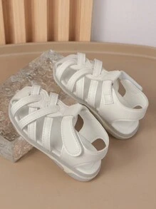 1pair Comfortable White Strap Decoration Fashionable Baby Sandals