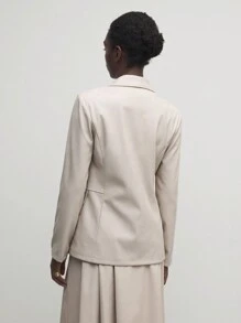 BizChic Women's Elegant Commuter Suit Jacket - Apricot - View 2