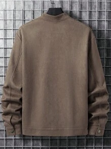 Calvornis 男士拉鏈開襟仿麂皮夾克