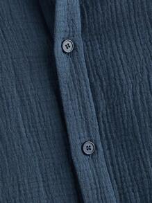 Manfinity Hypemode Men's Cotton Comfortable And Breathable Wrinkle Shirt Set