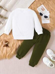 Ensemble de 2 sweat-shirts pour bébé garçon d'automne/hiver avec imprimé de dinosaure - Multicolore - Voir 2