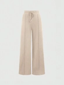 Sweetra 女士方领无袖连体裤（含系带裤）2 件套 - 杏色 - 查看 5