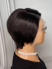 Straight Pixie Cut Wig T Part Transparent Lace Front Glueless Human Hair Wigs - S1 - View 5