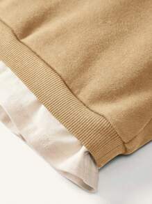 Cozy Pixies 3pcs Baby Boy's Cute Bear Pattern Crew Neck Sweatshirt, Pants And Hat Set - Khaki - View 9