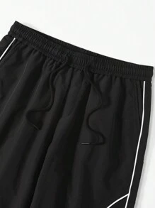 Aesthetic Post Pantalones rectos casuales para hombre con estampado de letras, Halloween - Negro - Ver 6