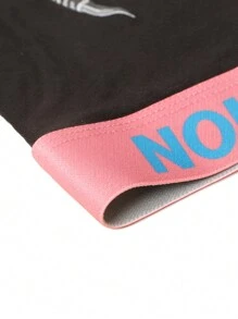 5 piezas Bóxer para hombres con raya y estampado de letras multicolor en la cintura