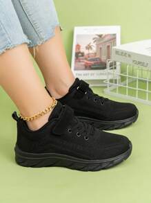Neue leichte und bequeme modische Sportschuhe für Teenager, Laufschuhe 2024 für Jungen für den Schulanfang, atmungsaktive Campus-Schuhe mit weicher Sohle für Mädchen - Schwarz - Übersicht 6