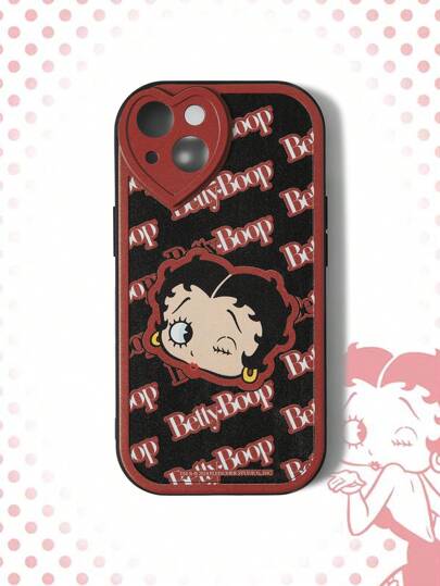 Betty Boop | ROMWE Coque de téléphone à motif de fille de dessin animé et de lettres