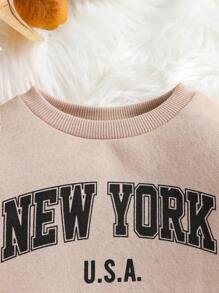 SHEIN 3 sztuki/zestaw chłopięcy ciepły jednolity kolor polarowa kamizelka, bluza z kapturem, zestaw długich spodni na jesień i zimę, odpowiedni na zewnątrz, narciarstwo