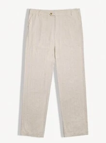 Manfinity LEGND Plus maat knoop tailleband zak rechte pijpen slim-fit comfortabele casual broek