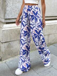 EURMUSE 印花寬腳褲 - 彩色 - 查看 6