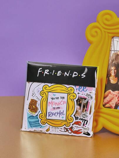 FRIENDS X SHEIN 75 piezas paquete de pegatinas DIY con colaboración de lemas y patrones de personajes, regalos