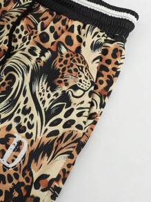 myriadwaveart Pantalones cortos de verano casuales con estampado de leopardo para hombres artistas, ideales para vacaciones, Año Nuevo, vacaciones y festivales