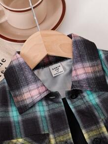 Young Girls Casual Plaid Long Sleeve Shirt