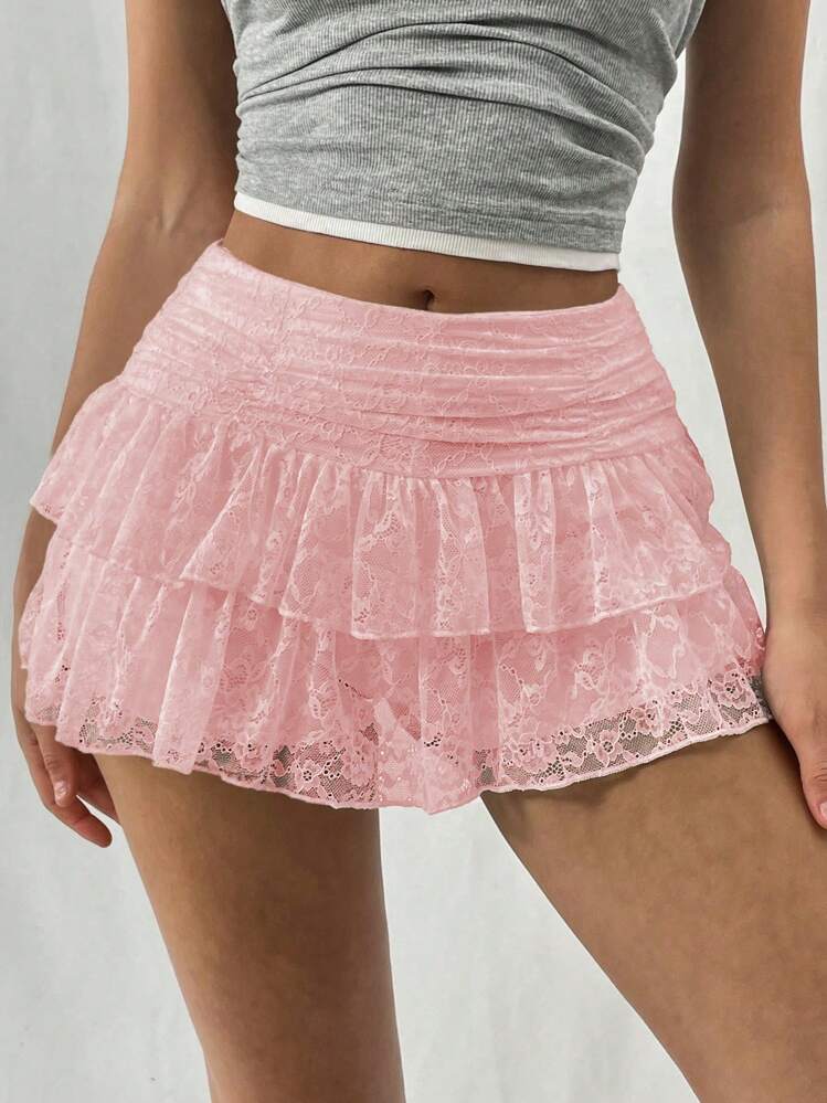 新品　リズリサ レース　ミニスカート　ブラウン　0 y2k 00s B3 新品 リズリサ レース ミニスカート ブラウン 0 y2k 00s B3 LIZ