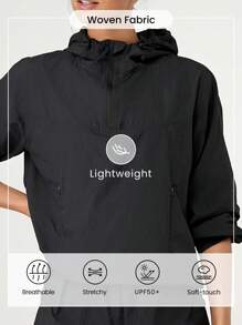 GLOWMODE Odporna na słońce kurtka z kapturem i częściowo siateczkową ściągaczką
