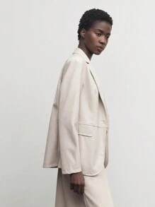 BizChic Women's Elegant Commuter Suit Jacket - Apricot - View 6