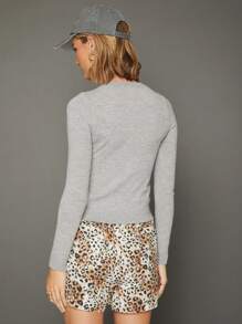 WESTFADE Crewneck Button Front Long Sleeve Cardigan Sweater Casual Cute Boho, Fall, Back To School, Autumn, Winter, Country Concert, Western Wear For Women