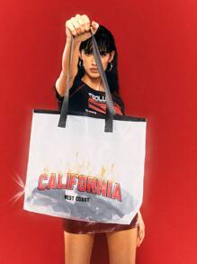 Wartco Artist Sport Transparent Fashionable Portable Large Capacity Women's Tote Bag, Holiday, Vacation