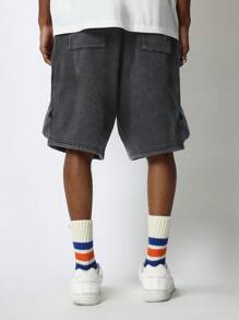 SUMWON Drop Crotch Cargo Short - Black - View 4