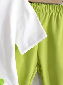 2pcs Baby Boys' Summer Short Sleeve Cute Dinosaur Printed T-Shirt And Elastic Waistband Pants Set - Green - View 6