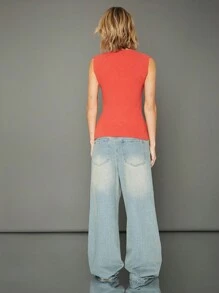 WESTFADE Tie Front Sweater Top - Red - View 10