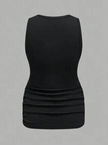 Modmama 孕妇休闲纯色褶皱背心，夏季 - 彩色 - 查看 9