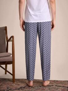 SHEIN EverLounge Men's All-Over Print Woven Lounge Pants