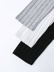 SHEIN Mirajuku 3 件青少年男孩基本款休闲舒适高领长袖 T 恤 - 彩色 - 查看 4