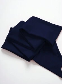 INAWLY Women Solid Color Stand Collar Hollow Pleated Camisole - Navy Blue - View 5