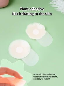 2 cặp cánh hoa nâng ngực bằng silicone, miếng bọc núm vú áo ngực vô hình, không dây và hở lưng - Màu be - Xem 5